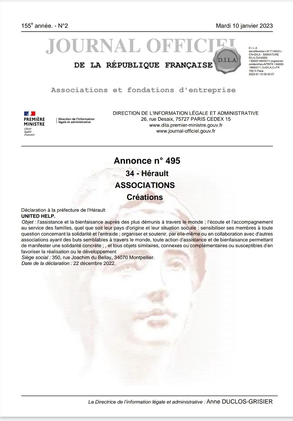 Statut Journal Officiel